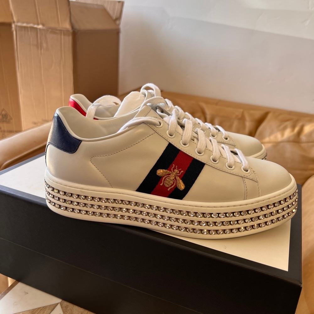 Used Gucci Embellished Diamond Sneakers